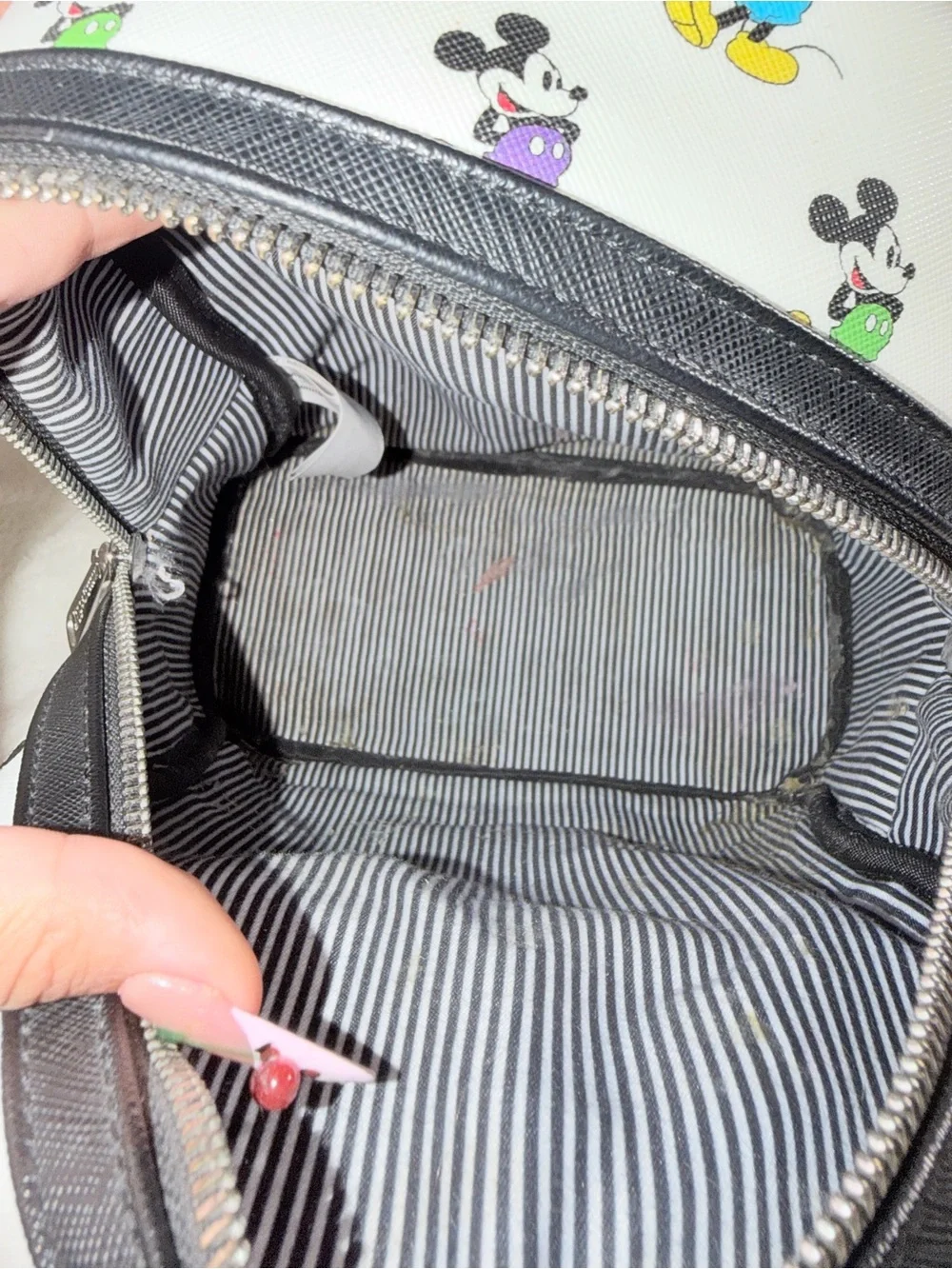 Loungefly Disney Parks Mickey Mouse Mini Backpack Rare White Multi Allover Print